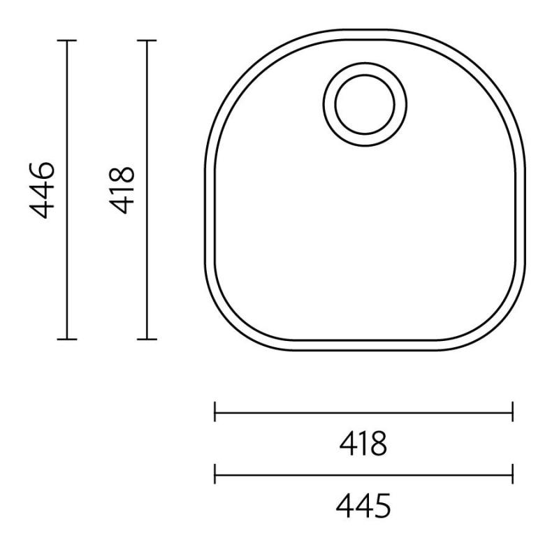 Banka Denver nerjaveče jeklo pomivalno korito 41 x 41 cm podgradnja 1208970049