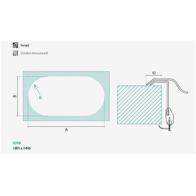 Banka Andalucia RVS Dvojno Korito 835 x 440 cm Nadgradna in Vgradna 1208970050