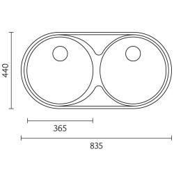 Banka Andalucia RVS Dvojno Pomivalno Korito 835 x 440 cm Nadgradnja in Vgradnja 1208970050 (klon)