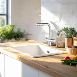 Ausmann Ellington 3-potni kuhinjska armatura z izvlečno cevjo in filtrirano vodo – nerjaveče jeklo - 1208970082