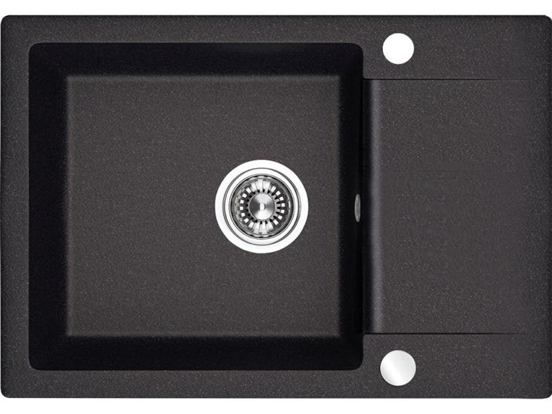 Aquadesign Kensley Granitno Nadgradno Pomivalno Korito Antracit z majhnim Odkapnim Delom 65 x 44 cm 1208970085