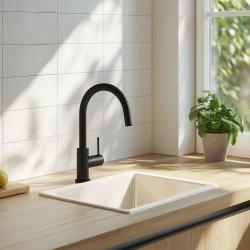 Ausmann Ceramic Ember Keramični beli kvadratni umivalnik za nadgradnjo in podgradnjo 40 x 40 cm z RVS čepom 1208970094