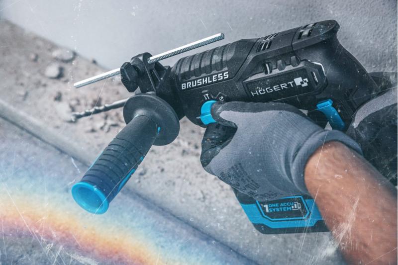 HÖGERT akumulatorski udarni vrtalnik, brezkrtačni, 18V, z dletno funkcijo
