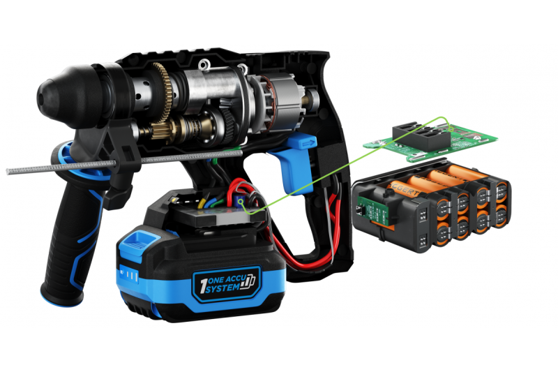 HÖGERT akumulatorski udarni vrtalnik, brezkrtačni, 18V, z dletno funkcijo