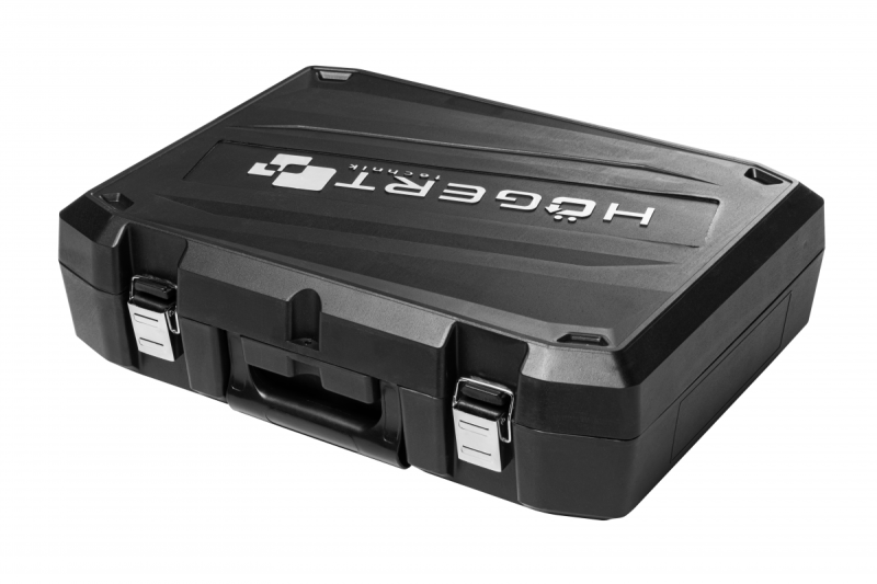 HÖGERT Brezžični kotni brusilnik s pedalnim stikalom, 125MM, 18V, set z baterijo, polnilnikom, dodatki