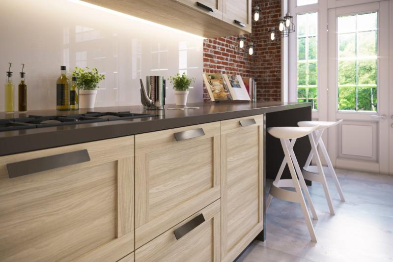 Ročaj zamak HILL Oblika umetnosti C=128mm črno krom
