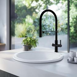 Ausmann Claridge 3-potna kuhinjska pipa s fleksibilnim izlivom in filtrirano vodo – Antracit – 1208970500