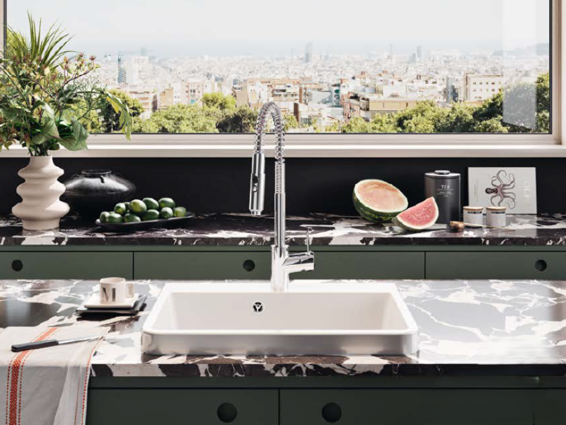 Ausmann Ceramic Frost Keramično Belo Pomivalno Korito - Nadgradnja 510 x 506 mm z odprtino za pipo 1208970516