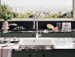 Ausmann Ceramic Frost Keramično Bela Pomivalno Korito - Nadgradna 660 x 506 mm z odprtino za pipo 1208970517