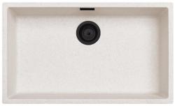 Beli Pesek Veliko Pomivalno Korito 70x40 cm Vgradnja, Nadgradnja in Ravna Vgradnja z Mat Črnim Čepom 1208970525