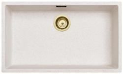 Beli Pesek Veliko Pomivalno Korito 70x40 cm Vgradnja, Nadgradnja in Ravna Vgradnja z Zlatim Zamaškom 1208970527