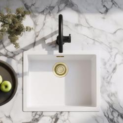 Beli Umivalnik 50x40 cm Vgradnja, Nadgradnja in Ravna Vgradnja z Zlatim Čepom 1208970532