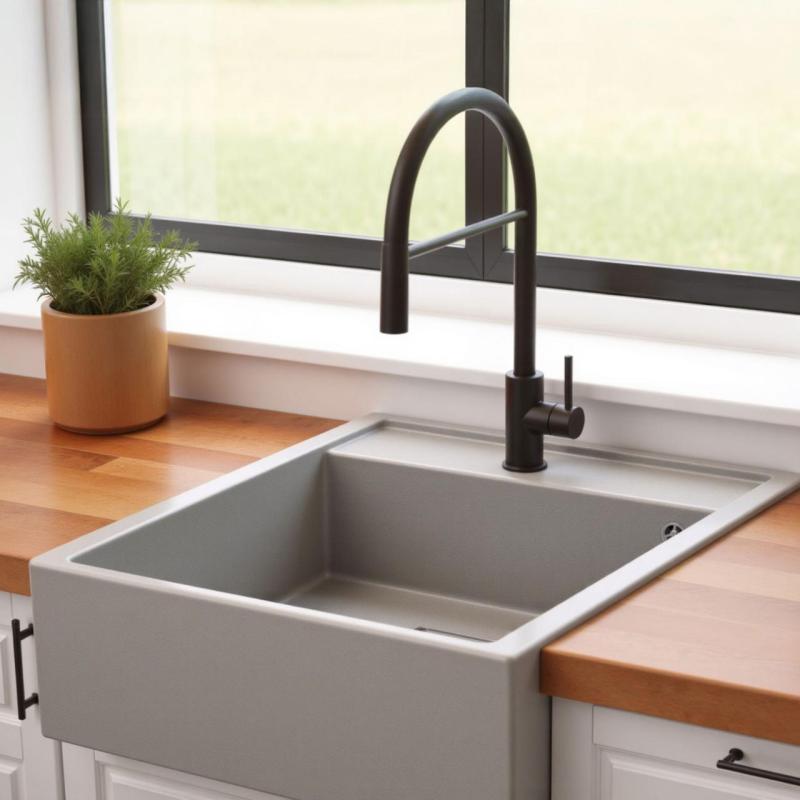 Graniteland Arno Granitni Sivi Pomivalnik za Vgradnjo 582x620mm z Inox Kvadratnim Čepom 1208970605