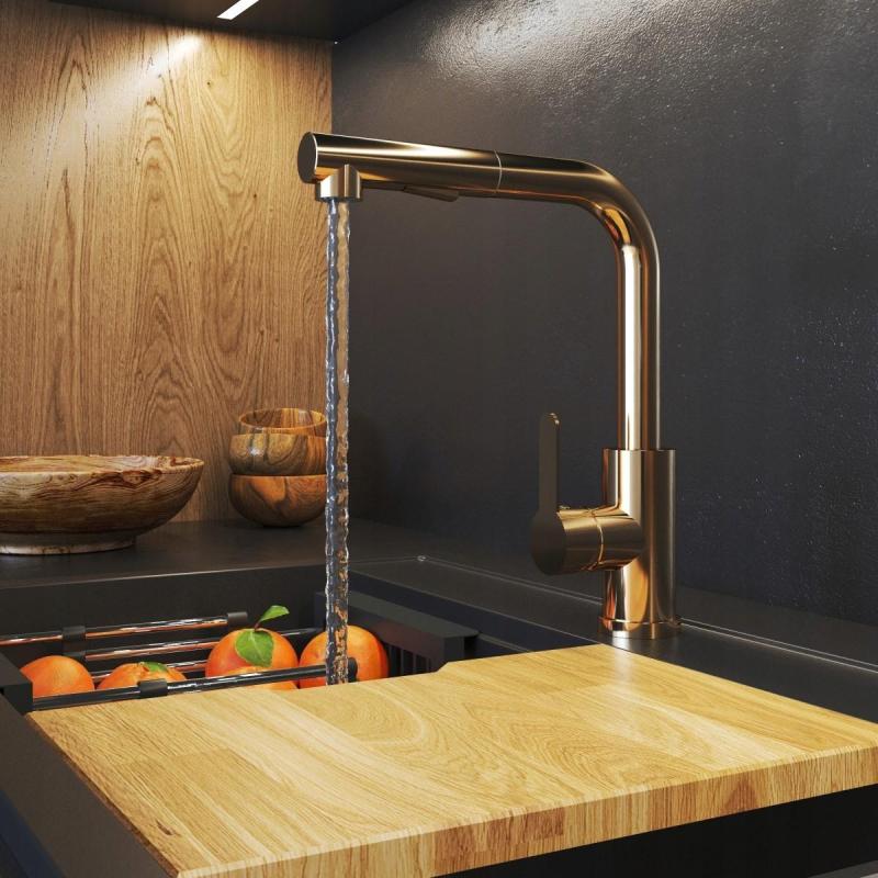 Graniteland Celeste Kuhinjska Armatura Baker z Izvlečnim Izlivom in Dvostransko Funkcijo Ročne Prhe 1208970665