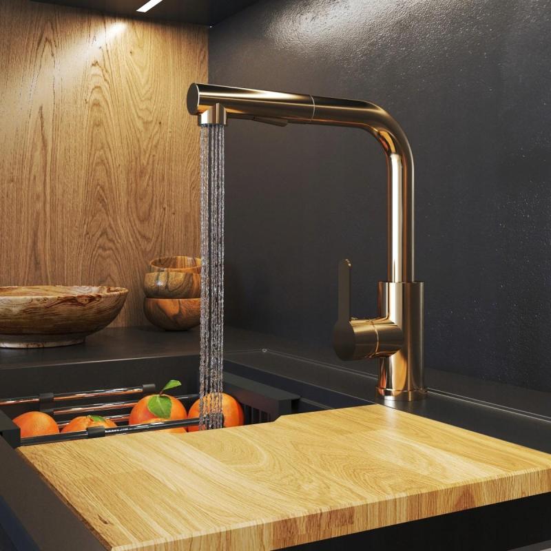 Graniteland Celeste Kuhinjska Armatura Baker z Izvlečnim Izlivom in Dvostransko Funkcijo Ročne Prhe 1208970665