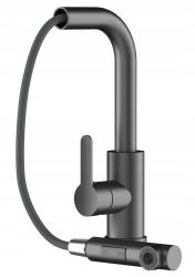 Graniteland Celeste Kuhinjska armatura Gun metal z izvlečno izlivno cevjo in dvofunkcijsko ročno prho 1208970666