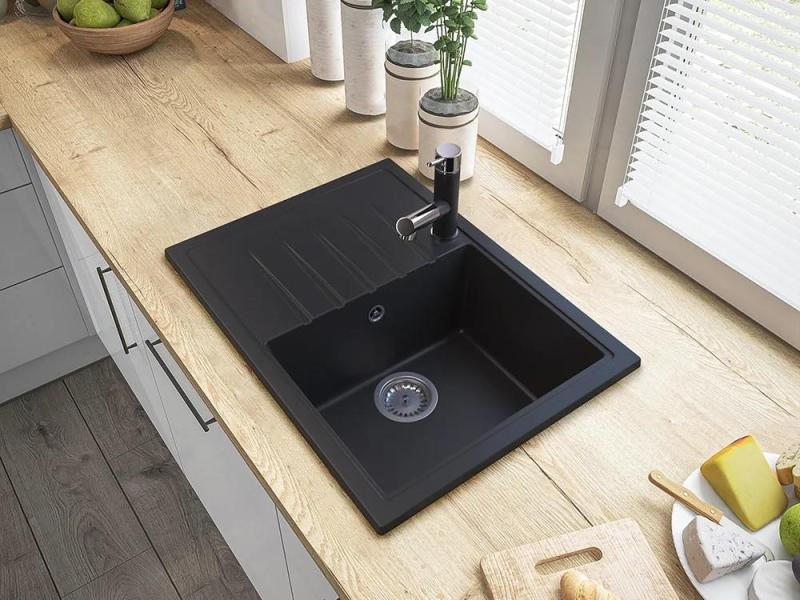 Graniteland Ceres Kuhinjska Pipa Črna z Izvlečno Izlivno Cevjo in Dvostransko Ročno Prho 1208970707