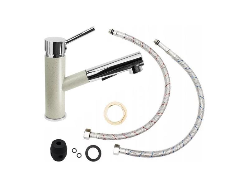 Graniteland Ceres Kuhinjska mešalna pipa Bež pesek z Izvlečno Izlivo in Dvojno-Funkcionalno Ročno prho 1208970708