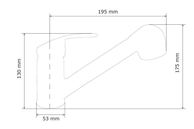 Graniteland Rhea Kuhinjska Armatura Krom s Izvlečno Cevjo in Dvojno-Funkcijsko Ročno Prho 1208970712