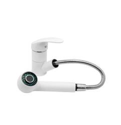 Graniteland Rhea Kuhinjska Armatura Bela z Izvlečno Cevjo in Dvojno Funkcijo Ročne Prhe 1208970714