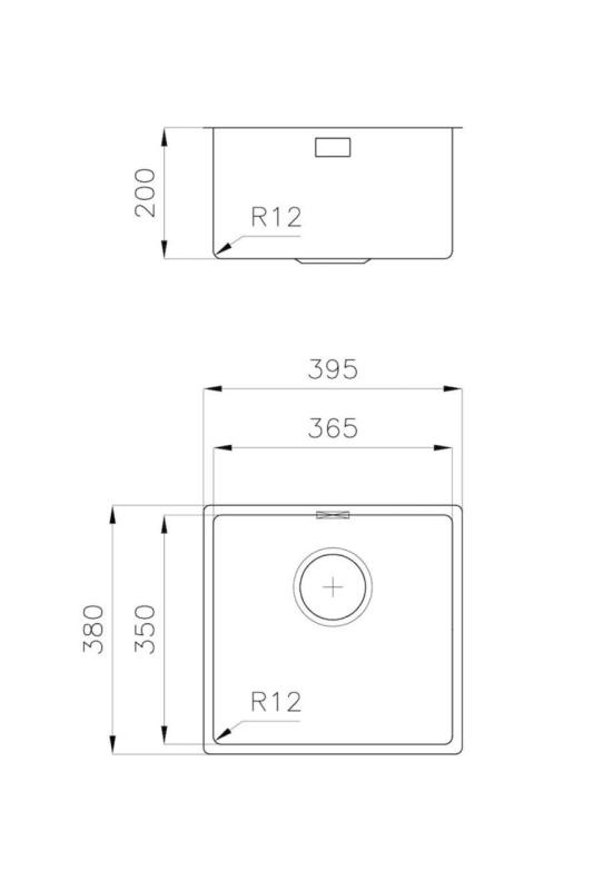 Foster L35 Speciale 35 cm lange RVS Spoelbak 365 x 350 mm Onderbouw 1208970722 vertaalt naar het Sloveens als: Foster L35 Speciale 35 cm dolg nerjavni pomivalnik 365 x 350 mm vgradni 12089707