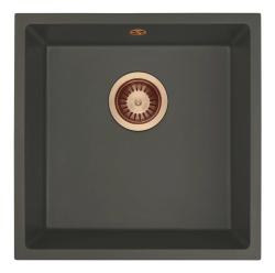 GraniteMy Universal Granit Siva, temna Pomivalno korito 40x40 cm Nadgradnja, Podgradnja in Vgradnja z Bakrenim Pokrovom 1208970749