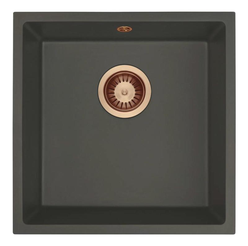 GraniteMy Universal Granit Siva, temna Pomivalno korito 40x40 cm Nadgradnja, Podgradnja in Vgradnja z Bakrenim Pokrovom 1208970749