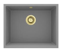 GraniteMy Universal Granitni sivi pomivalno korito 50x40 cm Nadgradnja, Podgradnja in Vgradnja s zlatim čepom 1208970760