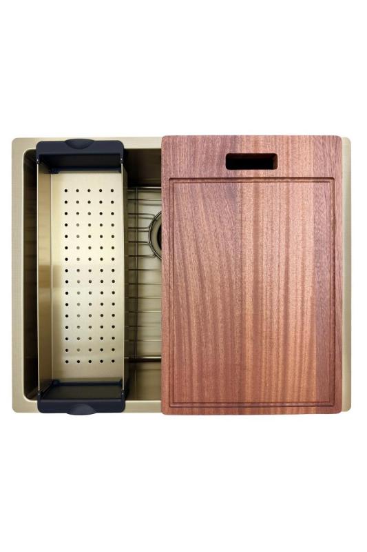 Pure.Sink Prestige Komplet zlato pomivalno korito 50x40 cm z zlato kuhinjsko pipo 1208970764