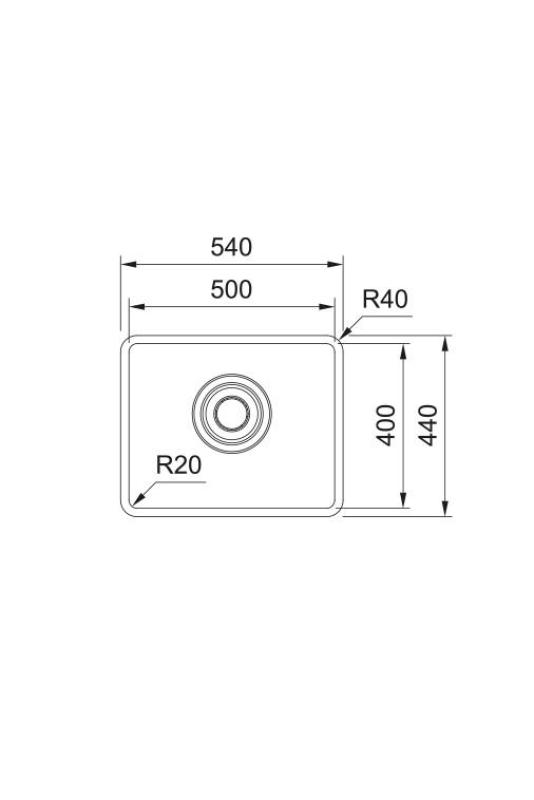 Franke Maris Quiet MQX 110.50 RVS Umivalnik 50x40 cm Vgradnja 122.0694.477