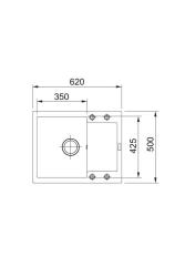 Franke Maris MRG 611-62 Fragranite Mat Črno Korito 62 x 50 cm Nadgradnja z Odcejalnikom 114.0628.964