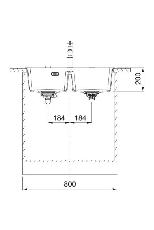 Franke Maris MRG 620 TL Fragranite Mat Črna Dvojno Pomivalno Korito 76 x 50 cm Vgradnja z Luknjo za Pipo 114.0668.738