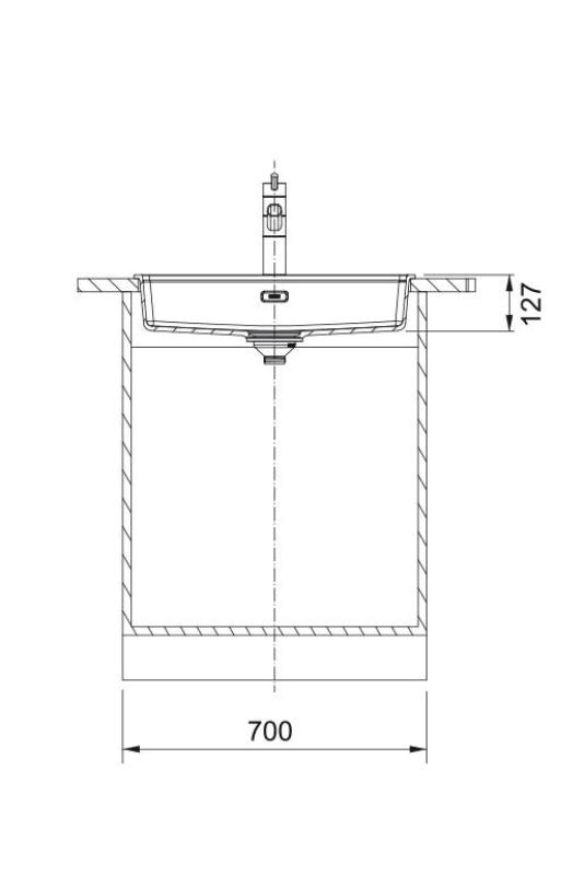 Franke Maris MRG 610-60 Care Fragranite Stone siva plitka invalidska pomivalna korita 635 x 559 mm vgradnja z luknjo za pipo 114.0729.486