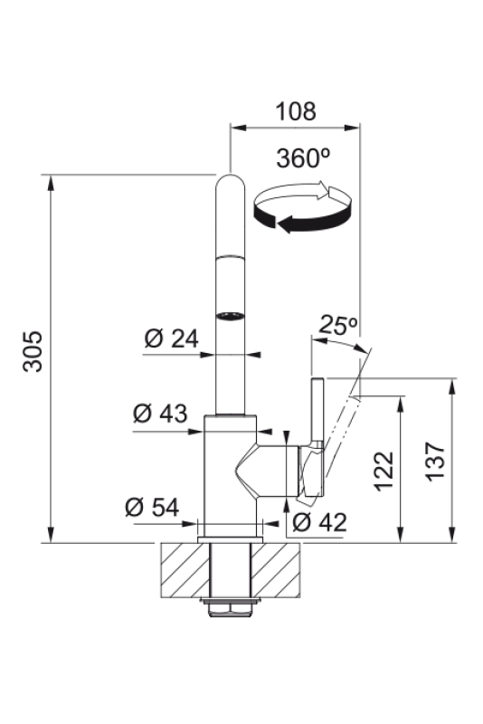 Franke Lina U Kuhinjska pipa Krom Izvlečni Izliv 115.0728.476