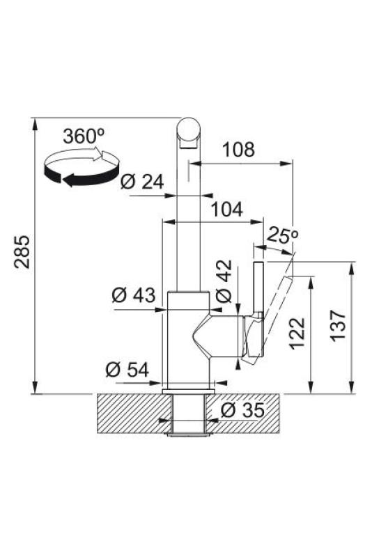 Franke Lina L Kuhinjska pipa Oyster z izvlečno cevjo 115.0728.487