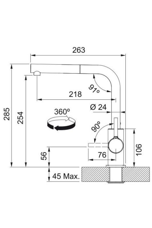 Franke Lina L Kuhinjska pipa Coffee cream z izvlečno izlivom 115.0728.488