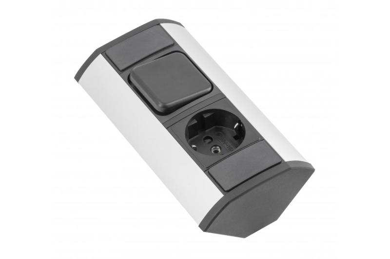 MINI kotni podaljšek s stikalom in vtičnico Schuko 230 V 16 A