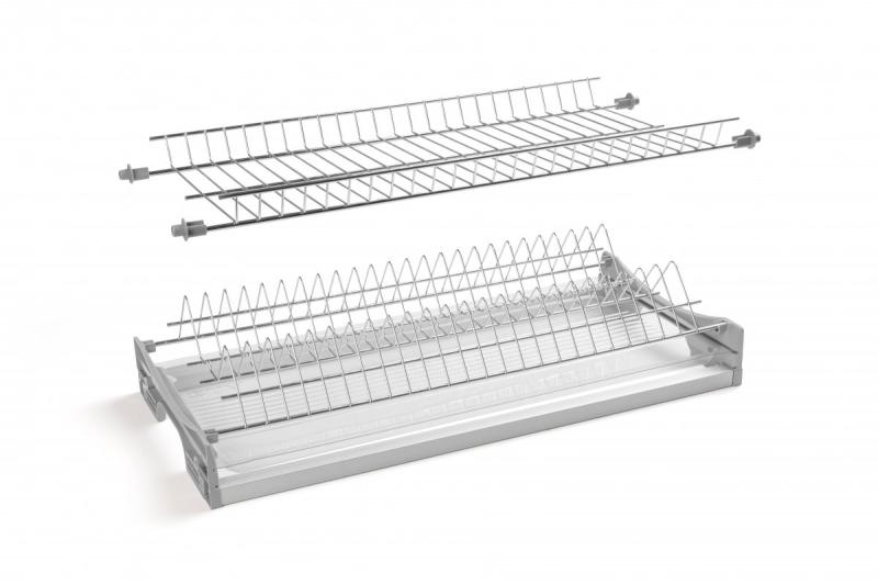 Drainer GTV BASIC 1, dve ravni, omara 700, za plošče debeline 16 - 18 mm, 1x predal, krom