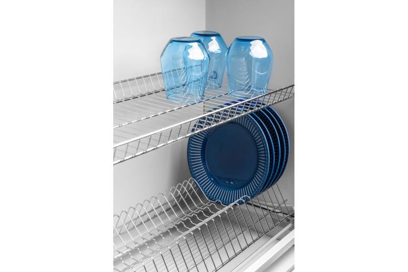 Drainer GTV BASIC 1, dve ravni, omara 700, za plošče debeline 16 - 18 mm, 1x predal, krom