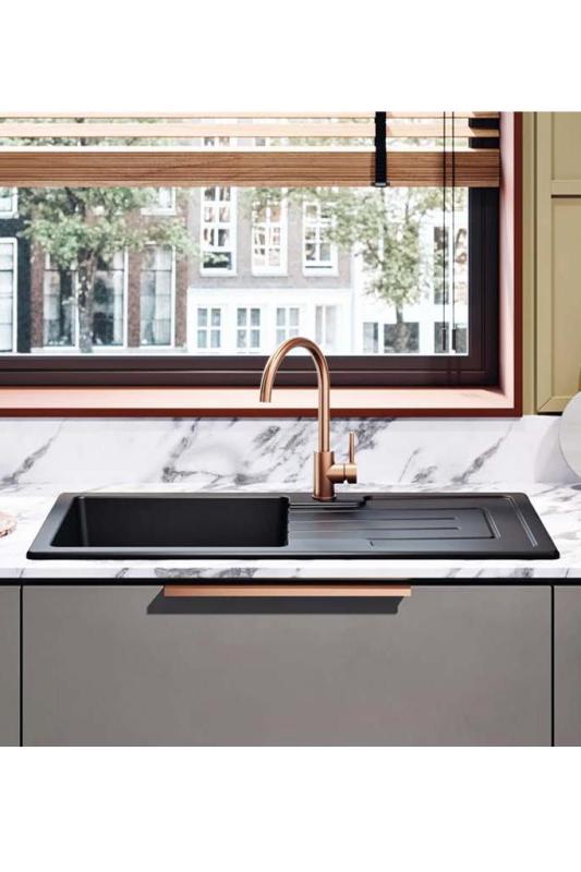 Ausmann Ceramic Sylva Keramično Črno Korito z Odcejalnikom 1000 x 500 mm  1208971125