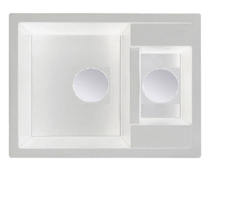 GraniteMy Smart extra plitva 1,5 granitna nadgradna bela umivalnik 58x44cm z bakreno vtičnico 1208970052