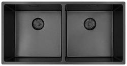 Pure.Sink Prestige Dvojni Gun kovinski umivalnik 82x40 cm 10mm radij podgradnja, ravna gradnja in nadgradnja PPG404040-61