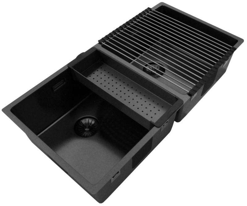 Pure.Sink Prestige Dvojni Gun kovinski umivalnik 82x40 cm 10mm radij podgradnja, ravna gradnja in nadgradnja PPG404040-61