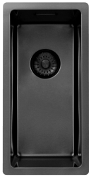 Pure.Sink Exclusivo Gun metal majhno korito 18x40 cm 10mm polmer podgradnja, ravna gradnja in nadgradnja PEX1840-61