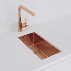 Pure.Sink Exclusivo majhno bakreno korito 18x40 cm 10mm polmer podgradnja, vgradnja in nadgradnja PEX1840-62