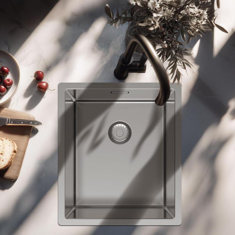 Pure.Sink Exclusivo RVS umivalnik 34x40 cm 10mm radij podgradnja, ravna gradnja in nadgradnja PEX3440-02