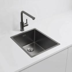 Pure.Sink Exclusivo Gun metal umivalnik 34x40 cm 10mm radij podgradnja, ravna gradnja in nadgradnja PEX3440-61