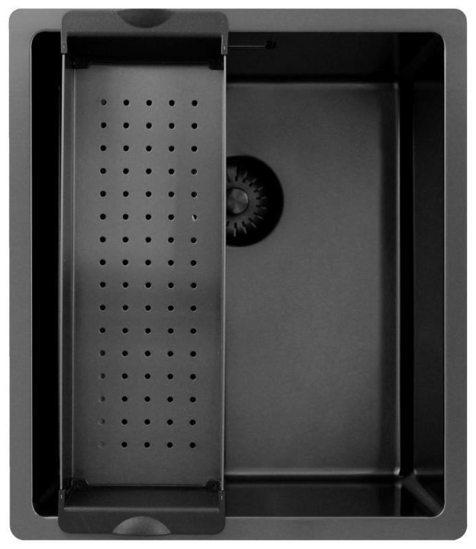 Pure.Sink Exclusivo Gun metal umivalnik 34x40 cm 10mm radij podgradnja, ravna gradnja in nadgradnja PEX3440-61