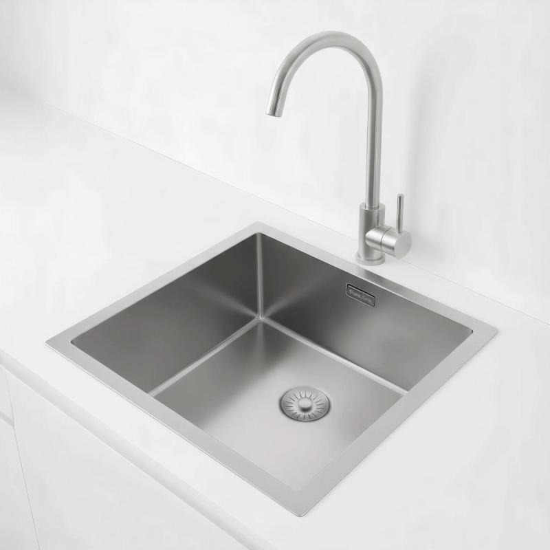 Pure.Sink Exclusivo RVS umivalnik 40x40 cm 10mm radius vgradnja, ravna gradnja in nadgradnja PEX4040-02