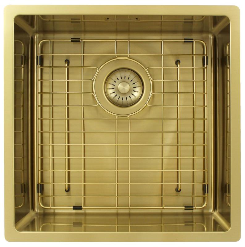 Pure.Sink Exclusivo Zlato korito 40x40 cm 10mm radius podgradnja, ravna gradnja in nadgradnja PEX4040-60